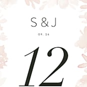 "Ethereal Bouquet" - Table Numbers in Blush by Petra Kern - Detail