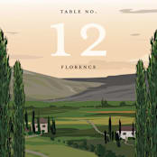 "Amore" - Table Numbers in Sunset by Susan Moyal - Detail