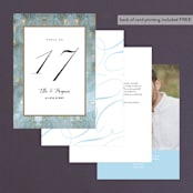 "Something Blue" - Table Numbers in Aqua by Benita Crandall - Back of Card Options