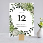 "Agave & Greens" - Table Numbers in Ivory by Susan Moyal - Front