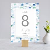 "Sea Glass" - Table Numbers in Ocean by Hudson meet Rose - Front