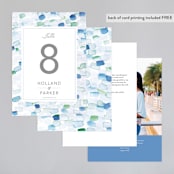 "Sea Glass" - Table Numbers in Ocean by Hudson meet Rose - Back of Card Options