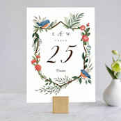 "Nature's Crest" - Table Numbers in Forest by Paper Sun Studio - Front
