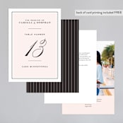"Simply Framed" - Table Numbers in Blush by Maddy Hague - Back of Card Options