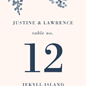 "Southern Comfort" - Table Numbers in French Blue by Chris Griffith - Detail