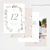 "Romantic Eucalyptus" - Table Numbers in Sage by Petra Kern - Back of Card Options