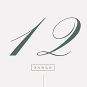 "Roman Shade" - Table Numbers in Evergreen by Carrie ONeal - Detail