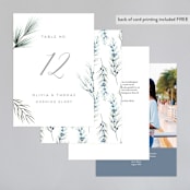 "Winterelle" - Table Numbers in Cornflower by Petra Kern - Back of Card Options