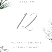 "Winterelle" - Table Numbers in Cornflower by Petra Kern - Detail