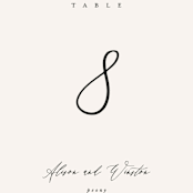 "Timeless" - Table Numbers in Taupe by Leah Bisch - Detail