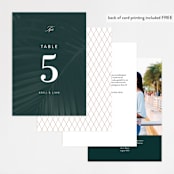 "Palm Layers" - Table Numbers in Palm Frond by Jill Means - Back of Card Options