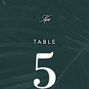 "Palm Layers" - Table Numbers in Palm Frond by Jill Means - Detail