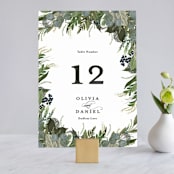"Side Swept" - Table Numbers in Navy by Susan Moyal - Front