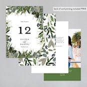 "Side Swept" - Table Numbers in Navy by Susan Moyal - Back of Card Options