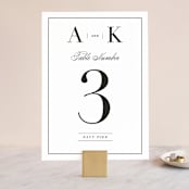 "Typography" - Table Numbers in Pearl by lena barakat - Front