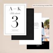 "Typography" - Table Numbers in Pearl by lena barakat - Back of Card Options