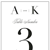 "Typography" - Table Numbers in Pearl by lena barakat - Detail