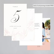 "Flora" - Table Numbers in Blush by Nicoletta Savod - Back of Card Options