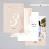"Romance" - Table Numbers in Snowball by Anna Elder - Back of Card Options