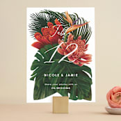 "Tropical Bouquet" - Table Numbers in Basil by Elly - Front