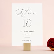 "Flowing Initials" - Table Numbers in Ivory by Hooray Creative - Front