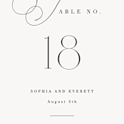"Flowing Initials" - Table Numbers in Ivory by Hooray Creative - Detail
