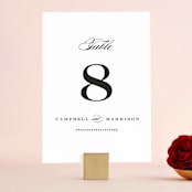 "Swept Away" - Table Numbers in Pearl by Jennifer Postorino - Front