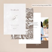 "Sonesta" - Table Numbers in Mineral by Hooray Creative - Back of Card Options