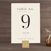 "Lineup" - Table Numbers in Latte by Jennifer Lew - Front