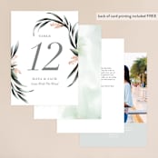 "Maya Rustica" - Table Numbers in Rose by Petra Kern - Back of Card Options