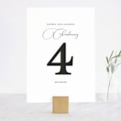 "Kindly Join Us" - Table Numbers in Pearl by Laura Hamm - Front
