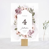 "Fancifully" - Table Numbers in Dust Mauve by Everett Paper Goods - Front