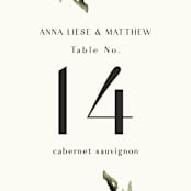 "Rural Romance" - Table Numbers in Leaf by Chris Griffith - Detail