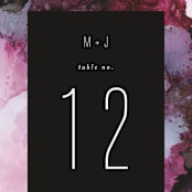 "Aurora" - Table Numbers in Raspberry by Itsy Belle Studio - Detail