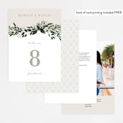 "Watermark" - Table Numbers in Cypress by Kaydi Bishop - Back of Card Options