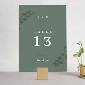"Falling Branch" - Table Numbers in Eucalyptus by Amy Kross - Front