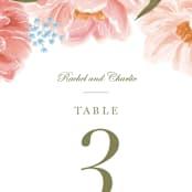 "Peony Gardens" - Table Numbers in Peony by Inna Moreva - Detail