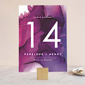 "saturated" - Table Numbers in Plum by Erin Deegan - Front