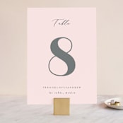 "Lettera" - Table Numbers in Blush by Lauren Chism - Front