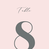 "Lettera" - Table Numbers in Blush by Lauren Chism - Detail