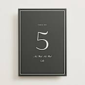 "Upper East" - Table Numbers in Charcoal by Megan Davis - Front