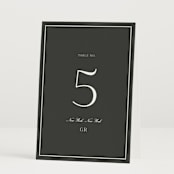 "Upper East" - Table Numbers in Charcoal by Megan Davis - Folded