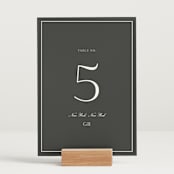 "Upper East" - Table Numbers in Charcoal by Megan Davis - Displayed (stand not included)