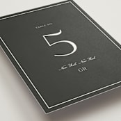 "Upper East" - Table Numbers in Charcoal by Megan Davis - Detail