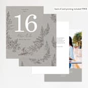 "Floral Frame Sketch" - Table Numbers in Fog by Baumbirdy - Back of Card Options