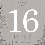 "Floral Frame Sketch" - Table Numbers in Fog by Baumbirdy - Detail