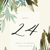 "Gardens Edge" - Table Numbers in Garden by Grace Kreinbrink - Detail
