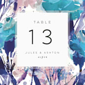 "Blissful Blooms" - Table Numbers in Celestial by Grace Kreinbrink - Detail