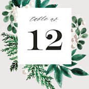 "Winter Bouquet" - Table Numbers in Mist by Alethea and Ruth - Detail