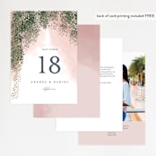 "veil sweet" - Table Numbers in Blush by Cass Imagines - Back of Card Options